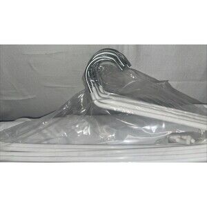 ANTI SLIP METAL HANGERS 10 WHITE RUBBER TIPS 12.5" LONG  2 3/4" GAP NIP
